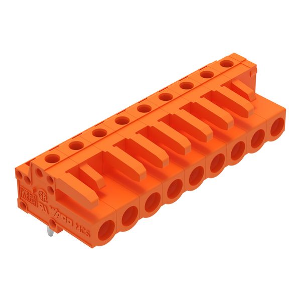 THT female header angled Pin spacing 5.08 mm orange image 1