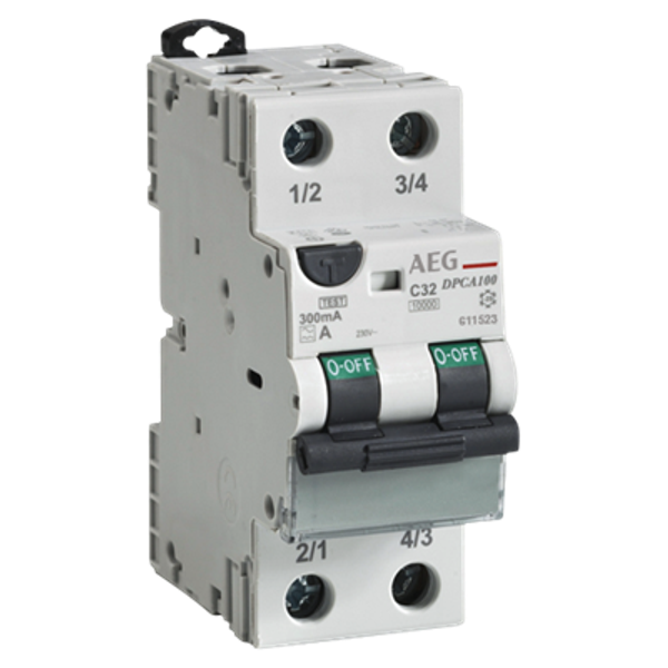 DC90C10/300 Residual Current Circuit Breaker with Overcurrent Protection 2P AC type 300 mA image 1