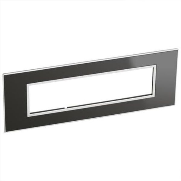 British standard plate Arteor square version 8 modules - reflective black image 1