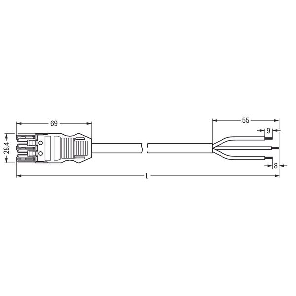 pre-assembled connecting cable;Eca;Socket/open-ended;red image 5