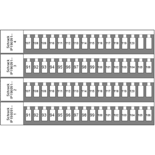 Marking tags for TB and ST - terminals, 91-120 (each 2x) image 1