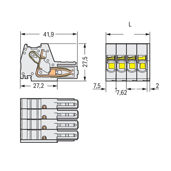 831-3104/000-9037 1-conductor female connector; Push-in CAGE CLAMP®; 10 mm² image 5