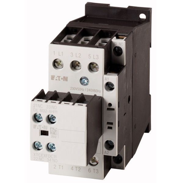 Contactor, 380 V 400 V 11 kW, 2 N/O, 1 NC, RDC 24: 24 - 27 V DC, DC operation, Screw terminals image 1