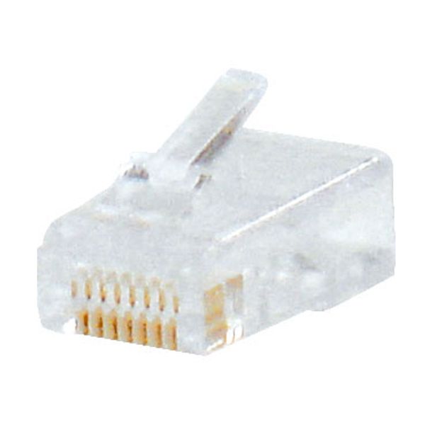 RJ45 unshield plug for crimping to flex (stranded) cable C5e image 1