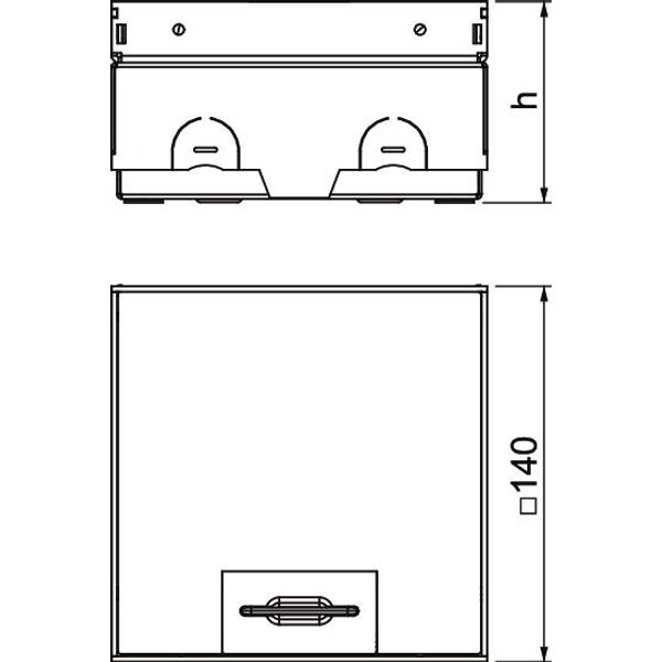 UDHOME-ONE GV V Floor socket with VDE socket 140x140x75 image 2