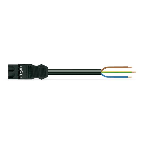 pre-assembled adapter cable;Socket/SCHUKO plug;3-pole;black image 1