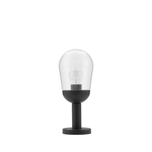 Dark Grey Aluminum & Clear Glass LED E27 1x12 Watt 220-240 Volt Bulb Excluded IP54 D: 15 H: 37 cm image 1