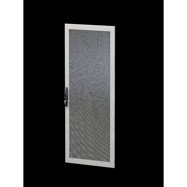 Sheet steel door, one-piece, vented for VX IT, 800x2000 mm, RAL 7035 image 1