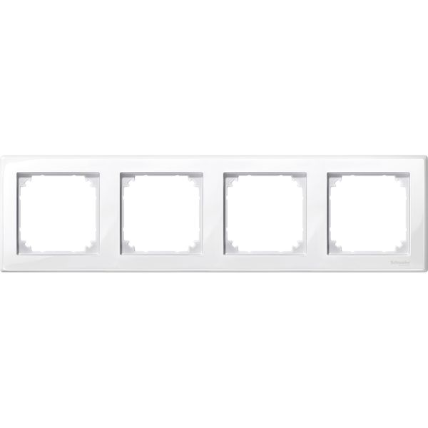M-Smart frame, 4-gang, polar white, glossy image 2