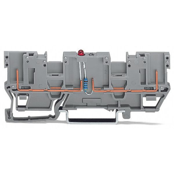 2-pin component carrier block;with 2 jumper positions;LED (red);gray image 1