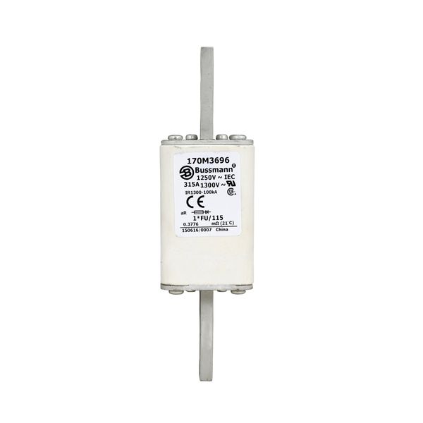 Fuse-link, high speed, 315 A, AC 1250 V, compact size 1, 45 x 45 x 156 mm, aR, IEC, UL image 6