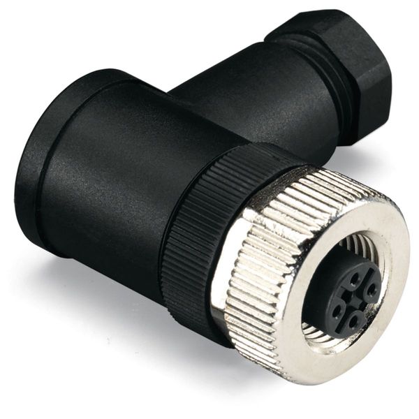 Fitted pluggable connector 5-pole M12 socket, right angle image 1
