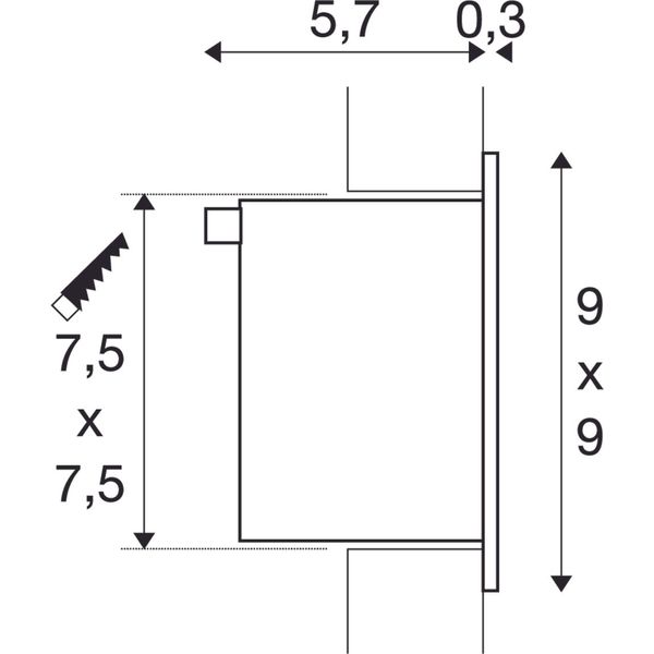 FRAME BASIC LED, 1W, 350mA, warmwhite, angular, silvergrey image 3