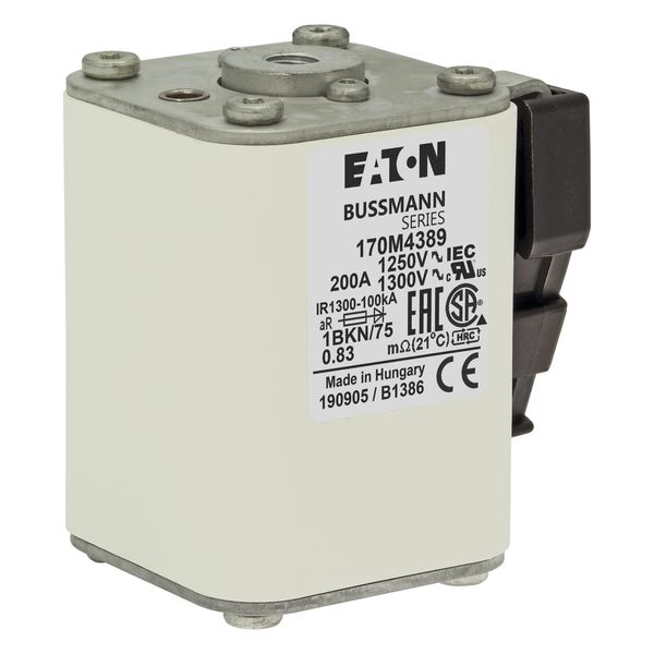 Fuse-link, high speed, 200 A, AC 1250 V, size 1, 53 x 69 x 74 mm, aR, IEC, UL, single indicator image 10