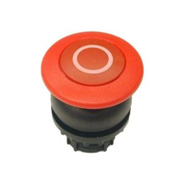 Mushroom actuator, RMQ-Titan, Mushroom, momentary, Mushroom red, red, inscribed, Bezel: black image 2