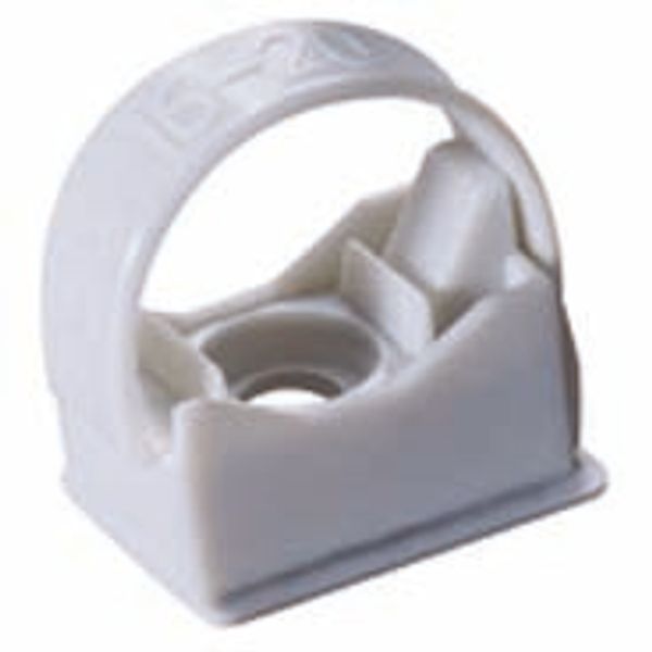 POLYMER FIXING COLLAR - REOPENABLE - PER TUBI DIAMETRO 16-20MM - HALOGEN FREE - GREY RAL 7035 image 1