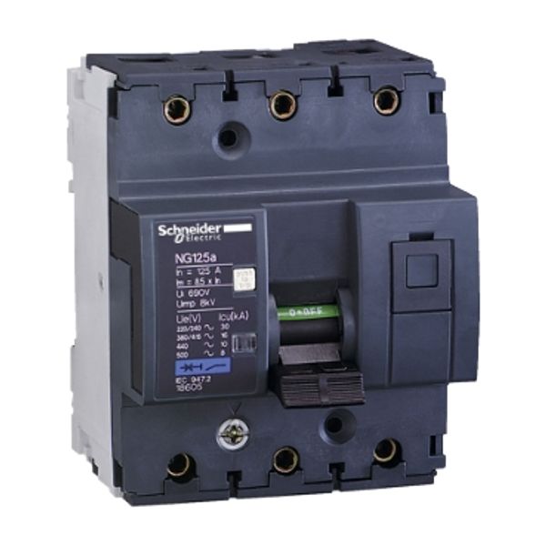 Miniature circuit-breaker, Acti9 NG125A, 3P, 100 A, C curve, 16 kA (IEC 60947-2) image 2