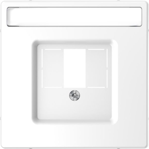 Central plate with square opening and label field, lotus white, System Design image 3