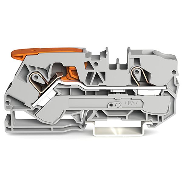 2-conductor through terminal block with lever and Push-in CAGE CLAMP® image 3