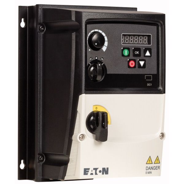 Variable frequency drive, 230 V AC, 1-phase, 2.3 A, 0.37 kW, IP66/NEMA 4X, Radio interference suppression filter, 7-digital display assembly, Local co image 4