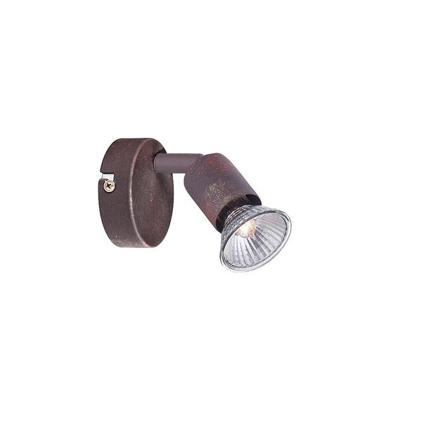 Rust Metal   LED GU10 1x10 Watt 230 Volt   IP20 Bulb Excluded  D: 8 W: 6.7 H: 10.9 cm Rotating & Adjustable image 1