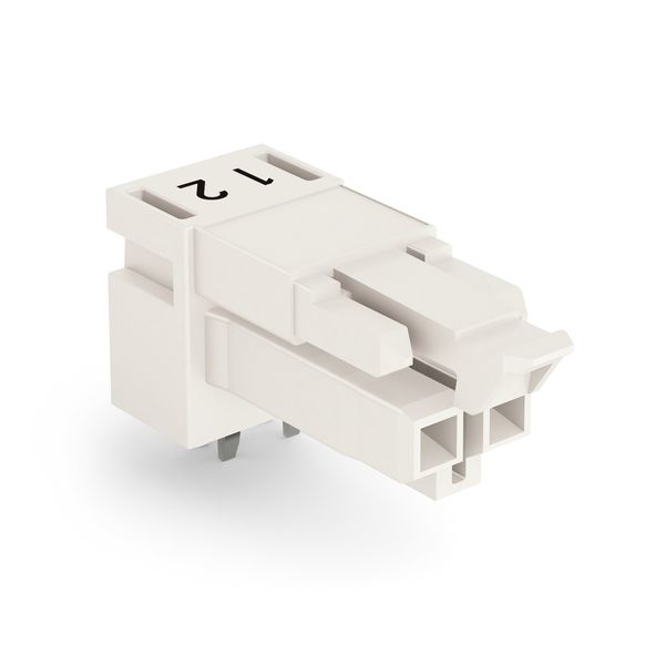 Socket for PCBs angled 2-pole white image 1