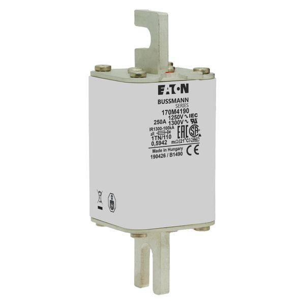 Fuse-link, high speed, 250 A, AC 1250 V, size 1, 53 x 66 x 138 mm, aR, DIN, IEC, type T indicator image 9