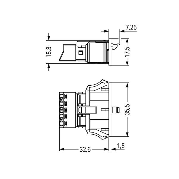 Snap-in socket 5-pole Cod. B gray image 4