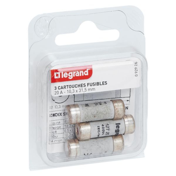 Fuse cartridges for fuse holders - with indicator - 10.3x31.5mm - 20A image 1