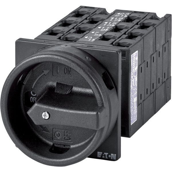 Main switch, T3, 32 A, flush mounting, 6 contact unit(s), 12-pole, STOP function, With black rotary handle and locking ring image 2