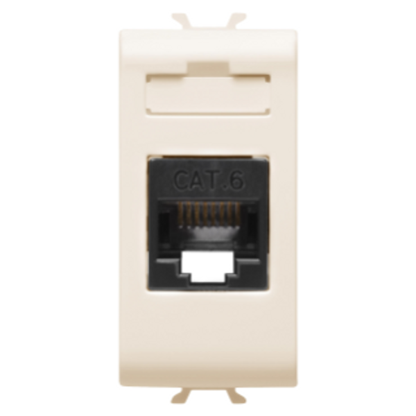 RJ45 SOCKET - CATEGORY 6 - UTP - 1 MODULE - IVORY - CHORUSMART image 1