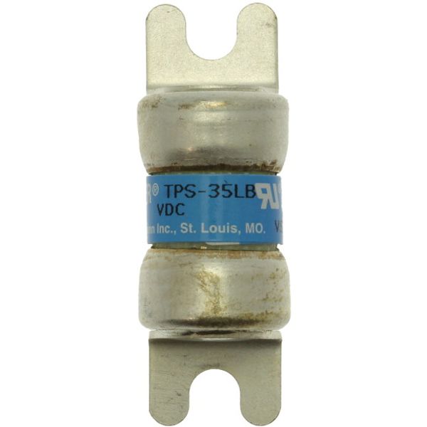 Eaton Bussmann series TPS telecommunication fuse, 170 Vdc, 1A, 100 kAIC, Non Indicating, Current-limiting, Non-indicating, Ferrule end X ferrule end, Glass melamine tube, Silver-plated brass ferrules image 1