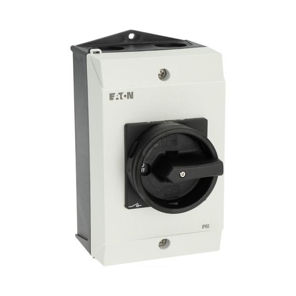 Main switch, T0, 20 A, surface mounting, 3 contact unit(s), 3 pole, 2 N/O, 1 N/C, STOP function, Lockable in the 0 (Off) position, hard knockout versi image 51