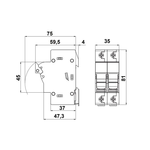 Fuse Carrier 1-pole+N, 32A, 10x38 image 4