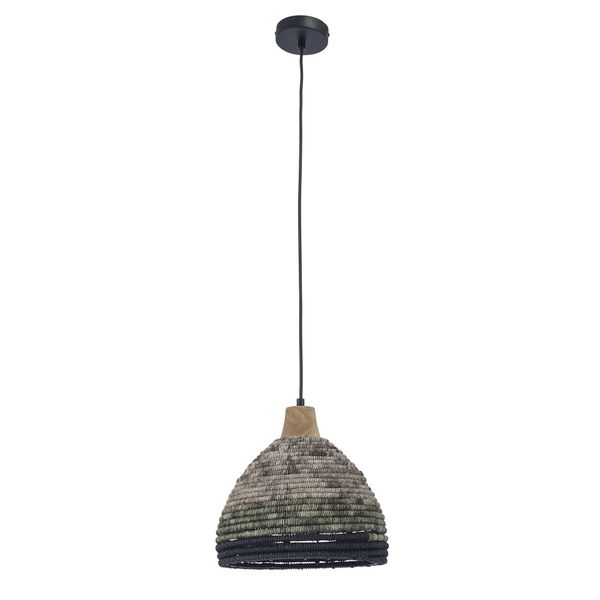 DE-0202-NAT Pendant IP20 Korg E27 15 Light wood Black image 1