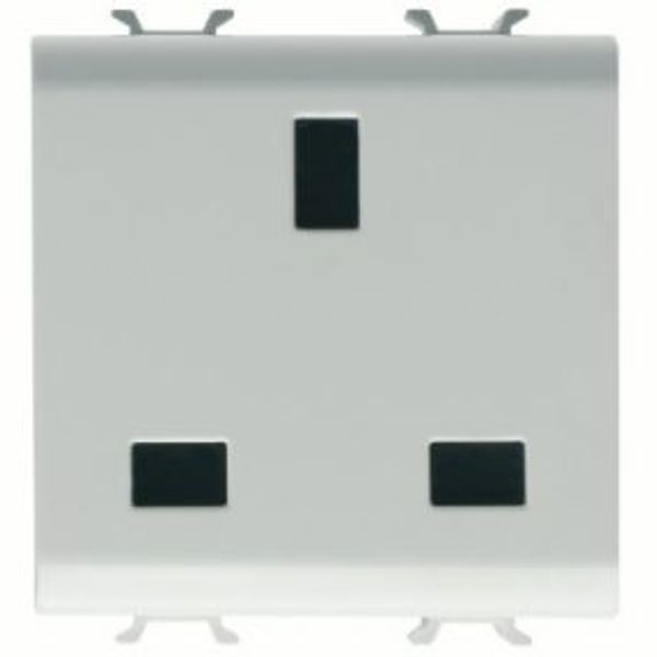 BRITISH STANDARD SOCKET-OUTLET 250V ac - 2P+E 13A - 2 GANG - SATIN WHITE - CHORUSMART image 1