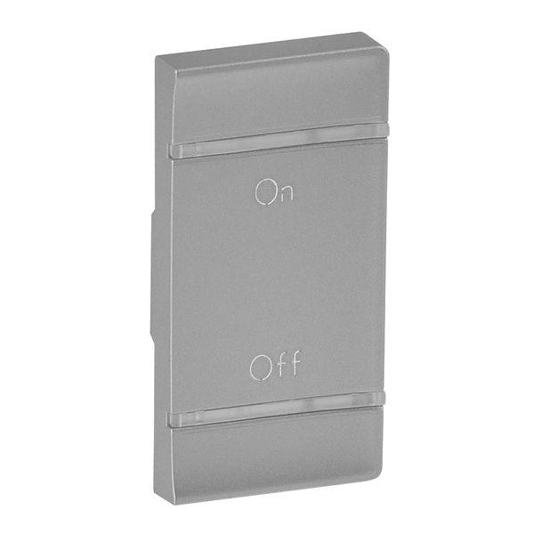 Cover plate Valena Life - ON/OFF marking - right-hand side mounting - aluminium image 1