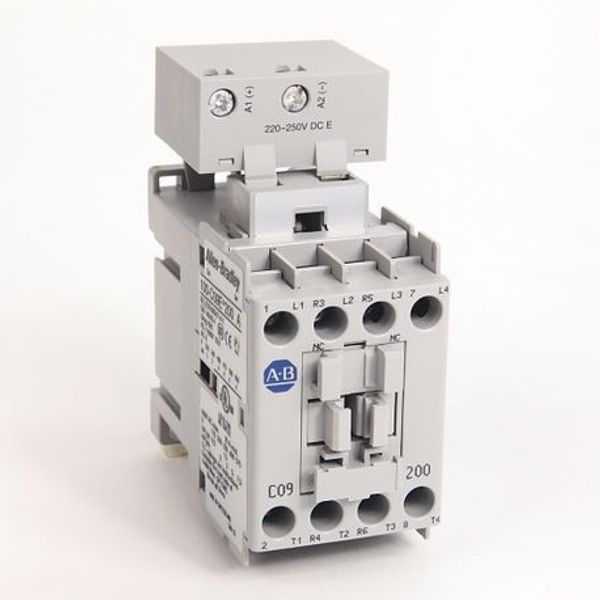 Allen-Bradley 100-C09EA200 100-C IEC Contactor, 220-250V DC Electronic Coil, Screw Terminals, Line Side, 9A, 2 N.O. 2 N.C. Main Contact Configuration image 1