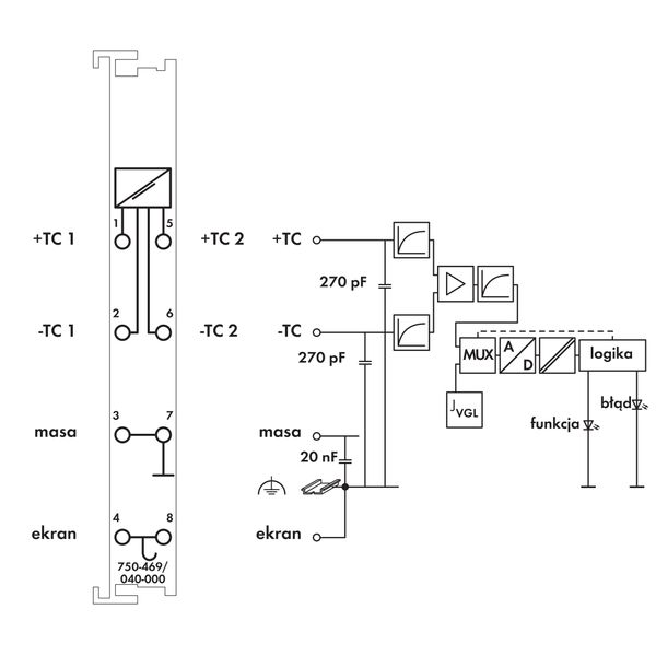 2-channel analog input Thermocouple Adjustable dark gray image 6