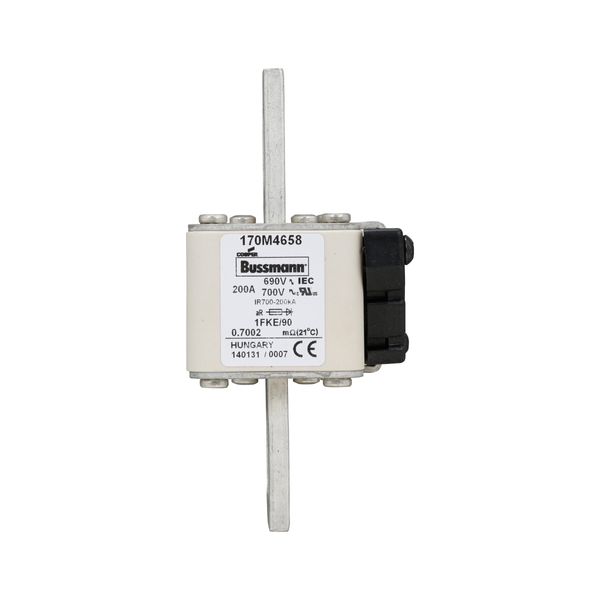 Fuse-link, high speed, 200 A, AC 690 V, size 1, 53 x 69 x 136 mm, aR, IEC, UL, single indicator image 8