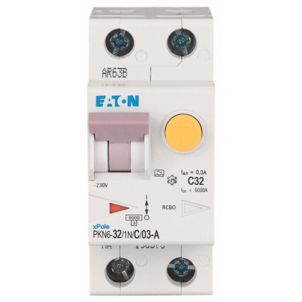 RCD/MCB combination, 32 A, 300 mA, MCB trip characteristic: C, 1p+N, RCD trip characteristic: A image 2