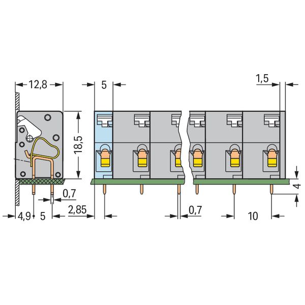 PCB terminal block push-button 2.5 mm² gray image 4