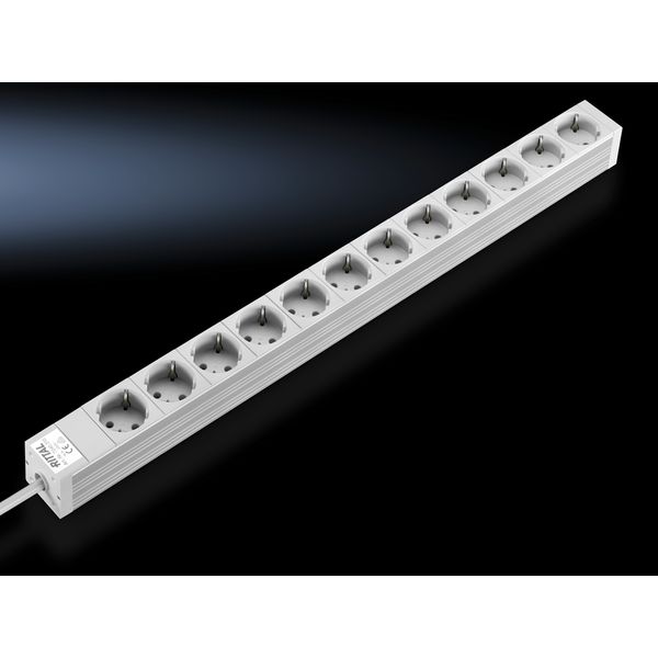 DK Socket strip, CEE 7/3 (type F), 12-way, 250 V, 16 A, LHD: 658,6x44x44 mm image 5