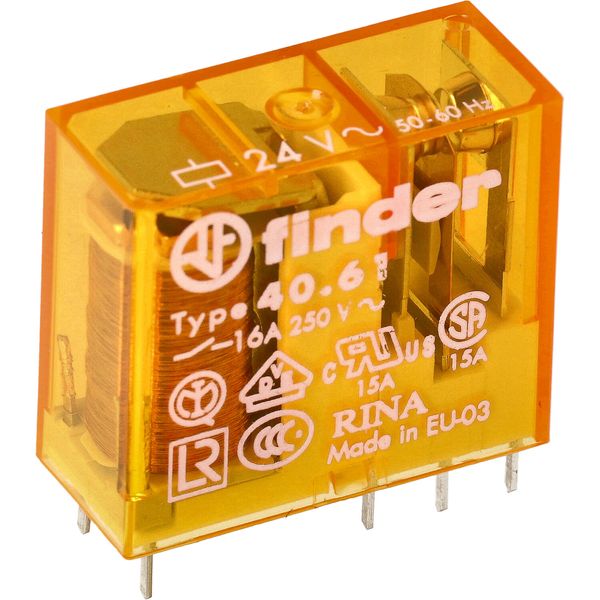 PCB/Plug-in Rel. 5mm.pinning 1NO 16A/230VAC/AgCdO (40.61.8.230.0300) image 3