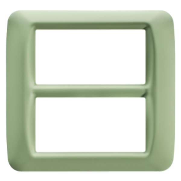 TOP SYSTEM PLATE - IN TECHNOPOLYMER GLOSS FINISHING - 8 GANG (4+4 OVERLAPPING) - VENETIAN GREEN - SYSTEM image 1