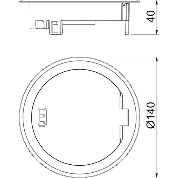 GES R2 Cu Floor socket with hinged cover image 2