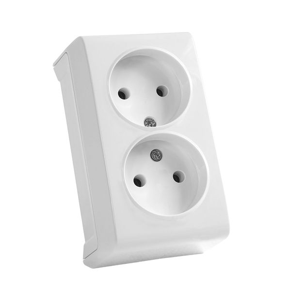 Vera White Two Gang Socket image 1