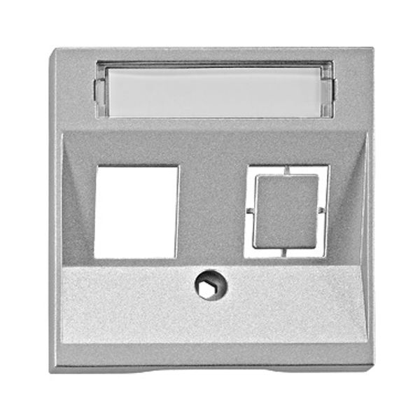 Cover for 1*RJ45 Toolless Line jack, silver image 1