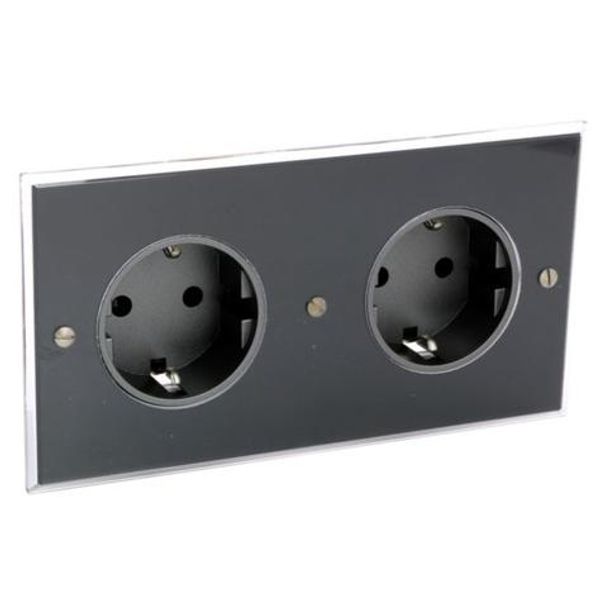 Art d'Arnould univers Mémoire double standard schuko horizontal power socket 2P+E 16A 250V - Mémoire Cristal image 1