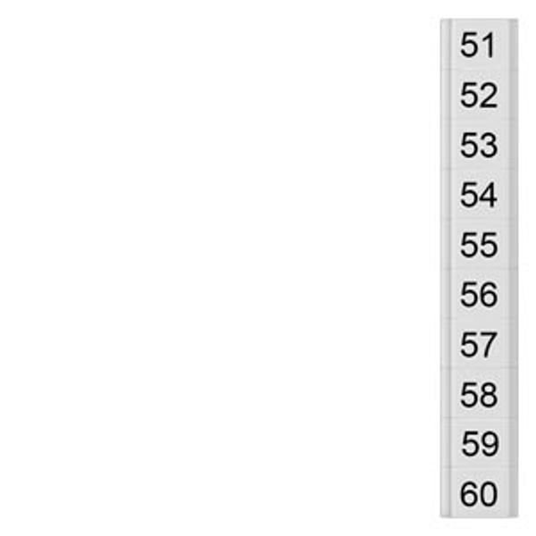 Labeling plate, flat, with 51-60, horizontal, terminal width: 4.2 mm image 1